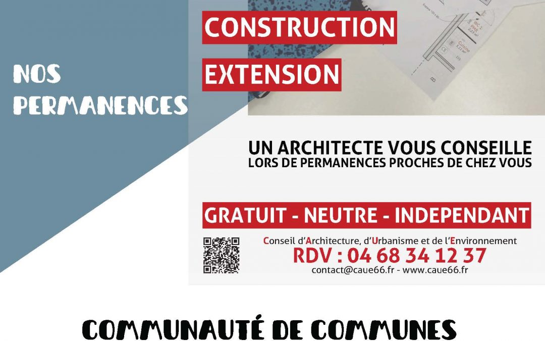 Permanence du mercredi 2 septembre : Architecte CAUE